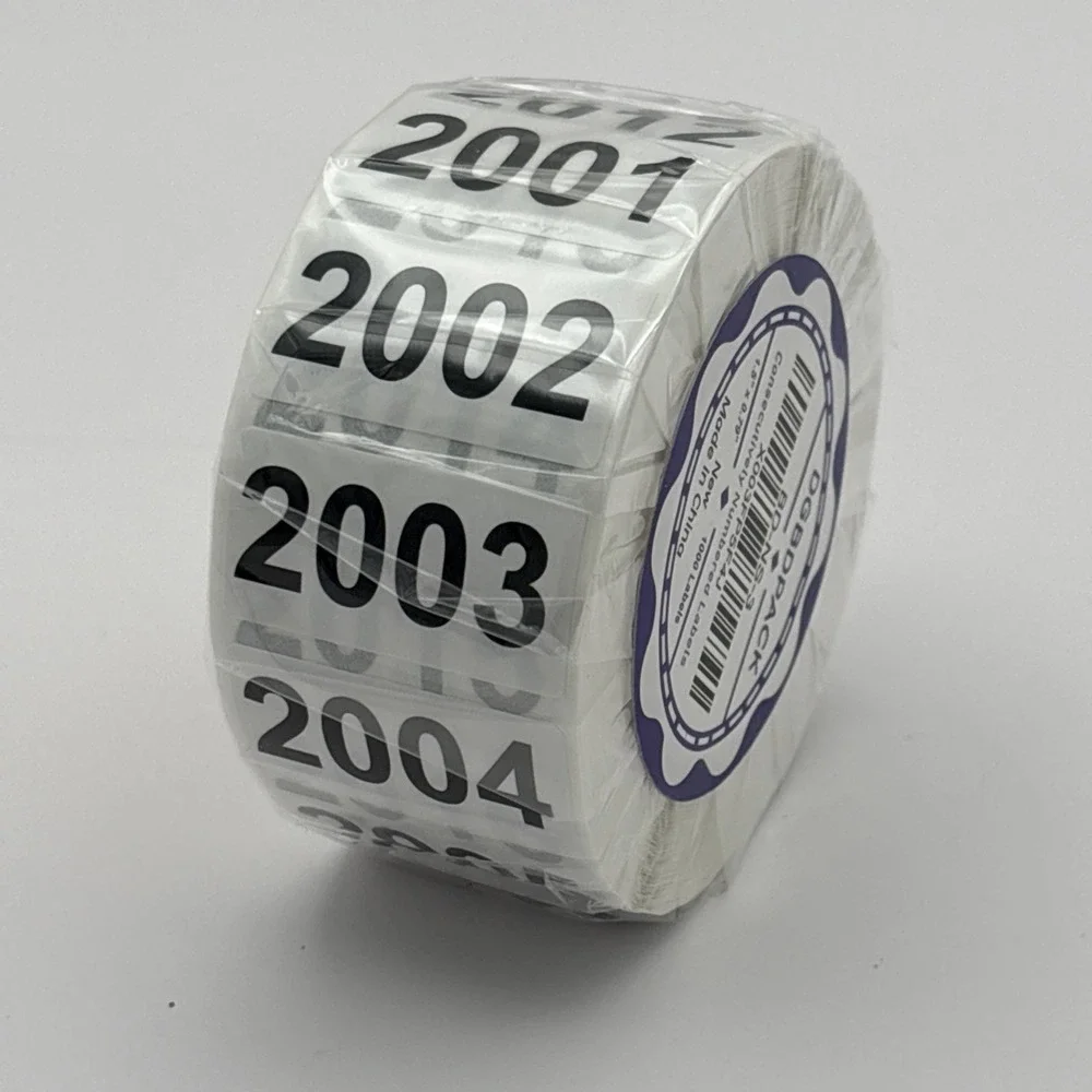 Consecutively Numbered Labels 2001-3000 Inventory Number Labels Stickers